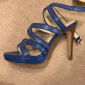 Calvin Klein blue strappy heels WORN ONCE